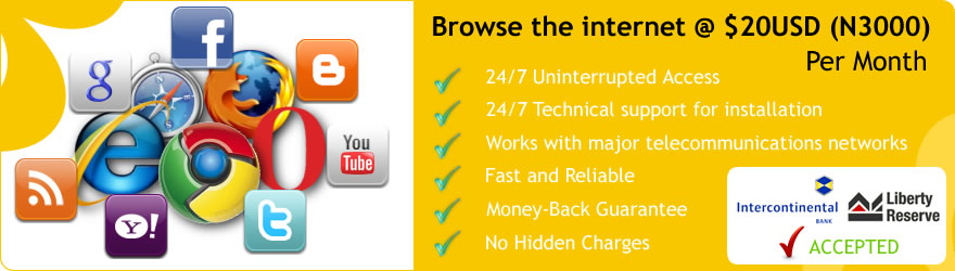 Webworks Africa gives you 24/7 (Uninterrupted) Internet Browsing Access for just N3000 monthly.